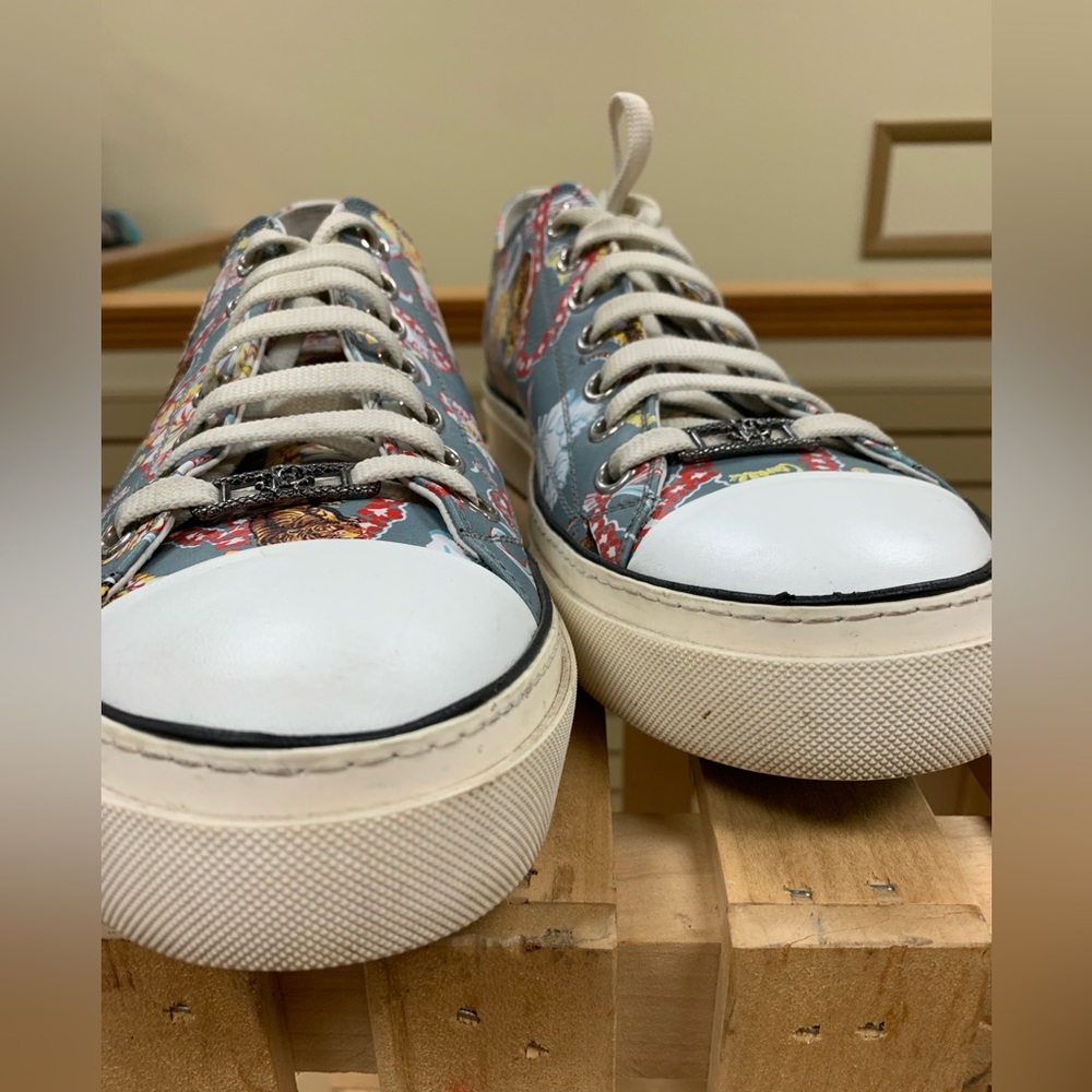 Roberto Cavalli Floral Low Leather Sneakers Sz 45 - Picture 9 of 15